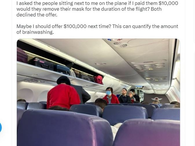 亿万富翁「自掏300万当奖金」！要求同航班女子脱口罩她却不领情事情完整经过